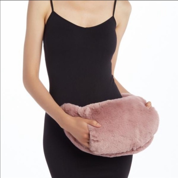 Handbags - Pink soft Faux Fur Hand warm Fanny Pack waist bag